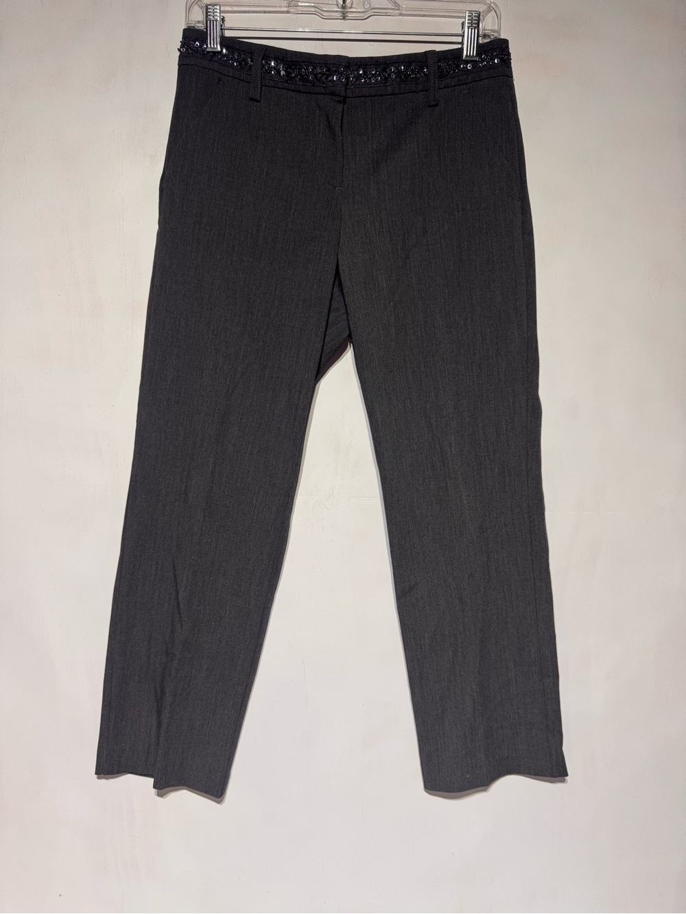 Daisy Fuentes Y2K Grey Capris with Rhinestone Waistband